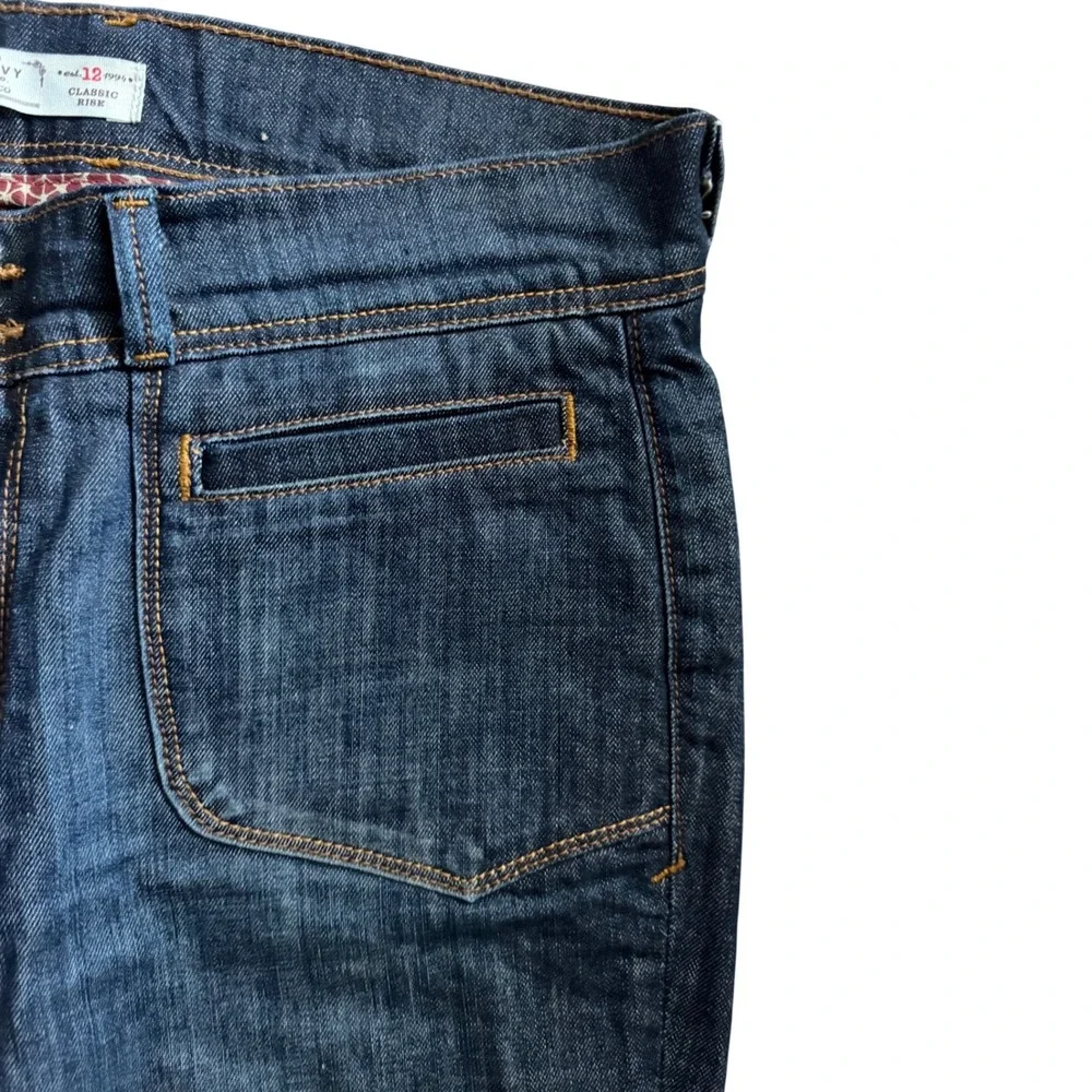 OLD NAVY Women's Classic‎ Rise Blue Wash Jeans Pockets Wide Leg Size 12